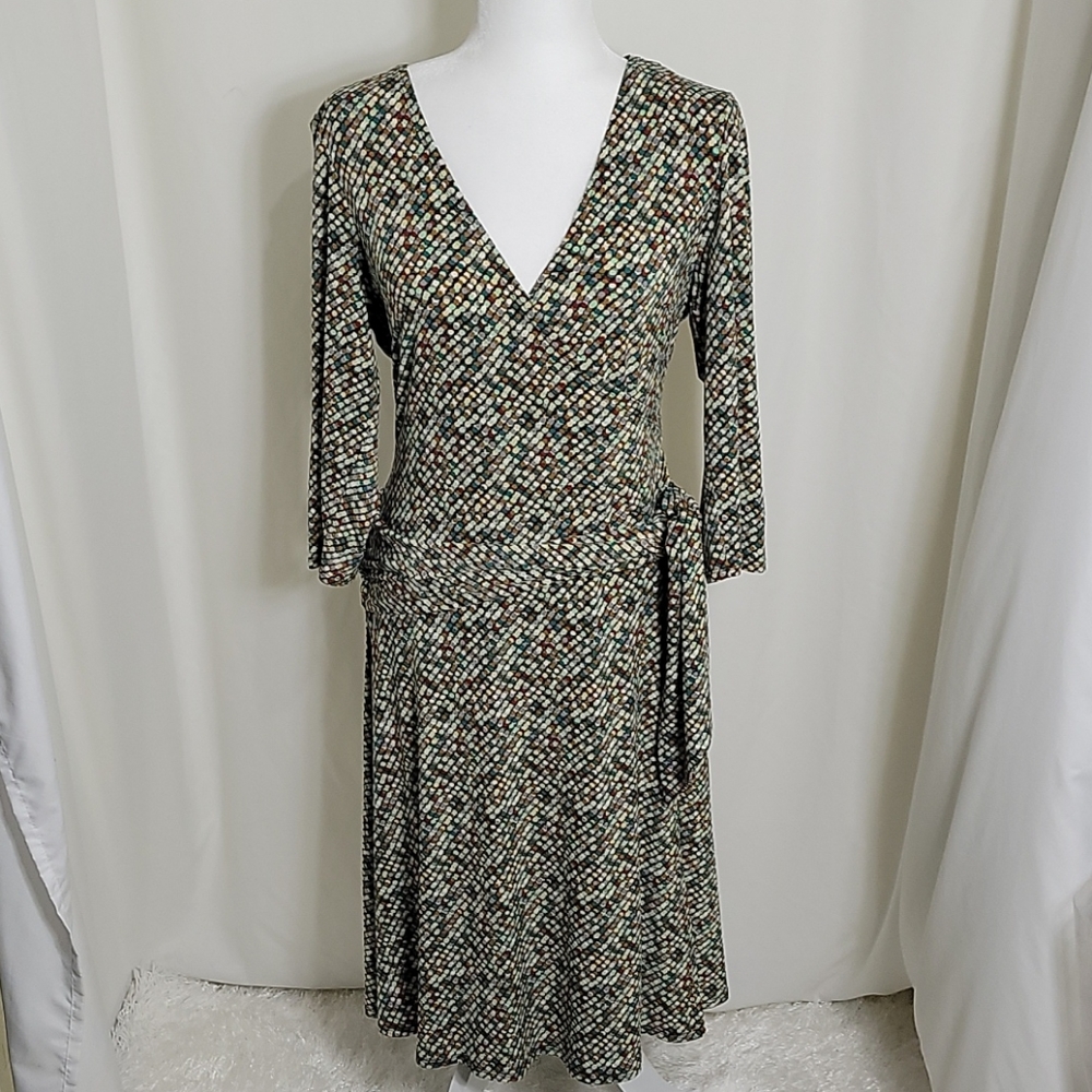 Connected Apparel Multicolor Dots Dress